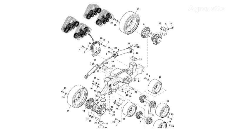 Wrzeciono  RE566976 vering - overig onderdeel voor John Deere 9470RX rupstrekker