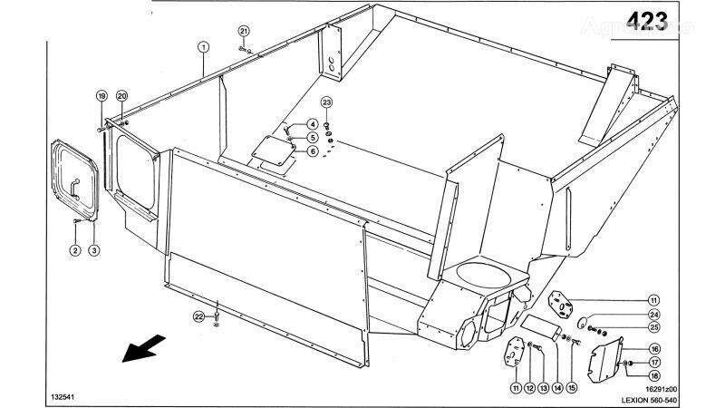 autre pièce détachée de carrosserie DOLNA CZĘŚĆ ZBIORNIKA ZIARNA 0007942043 pour moissonneuse-batteuse Claas Lexion 560