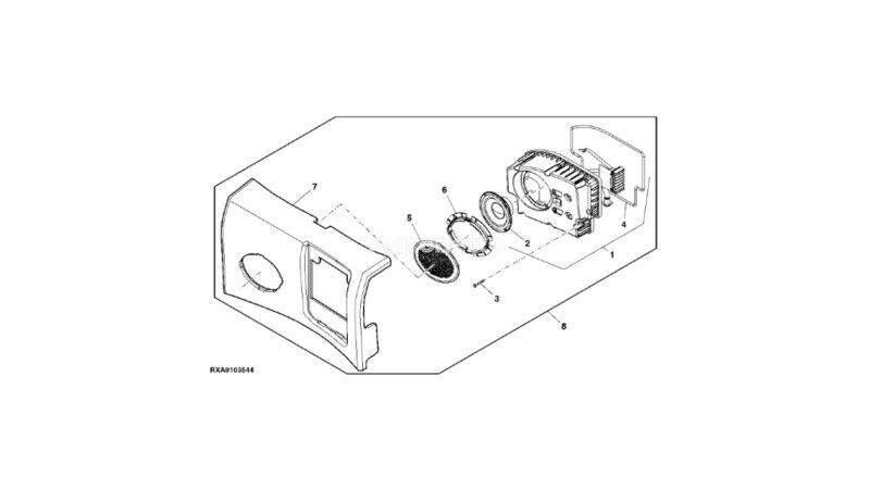 autre pièce détachée pour cabine Głośnik RE320807 pour tracteur à roues John Deere 8345R