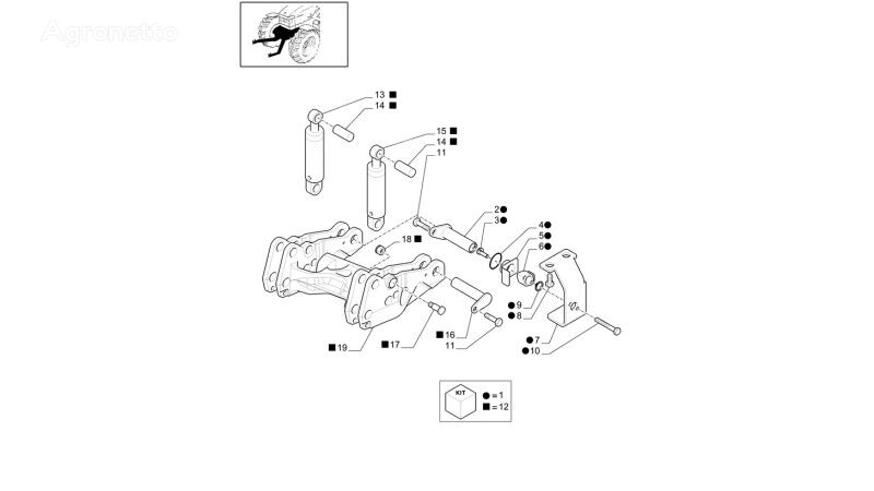 fixations Wspornik 87643926 pour tracteur à roues New Holland T6010