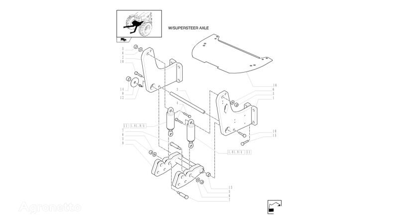 relevage avant 47133210 pour tracteur à roues New Holland T6010